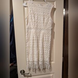 Lulus White Crochet Lace Sleeveless Dress